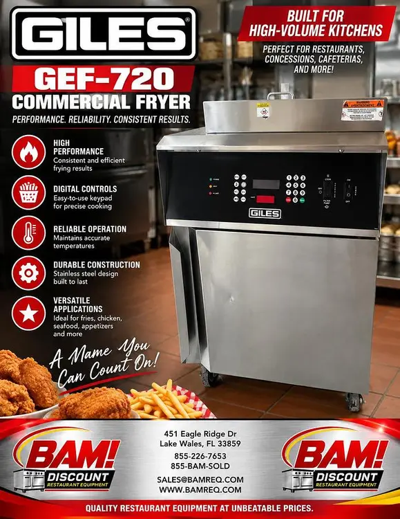 Used 2022 GILES GEF-720 Cookers / Coolers / Fryers Florida US | BAM Discount Restaurant Equipment #1452348