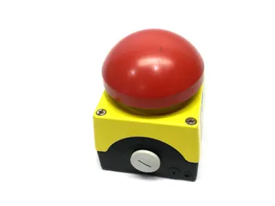 USED SIEMENS COMMAND DEVICE ENCLOSURE, LARGE RED E-STOP, CIRCULAR