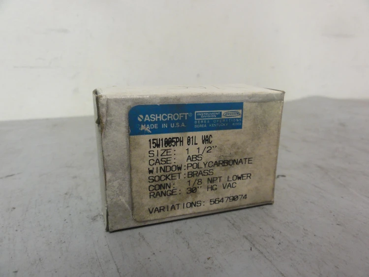 New | in-Stock ASHCROFT 15W1005PH 01L Vacuum Gauges / Controllers Connecticut US | BG Industrial Surplus #473145