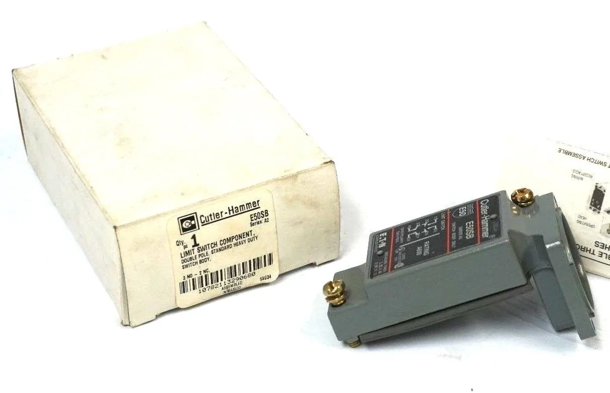 NEW CUTLER HAMMER E50SB SER. A2 LIMIT SWITCH DOUBLE POLE, STANDARD BODY