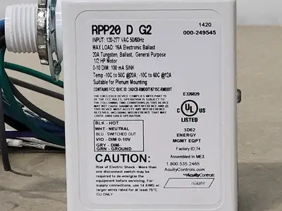 NEW ACUITY CONTROLS RPP20 D G2
