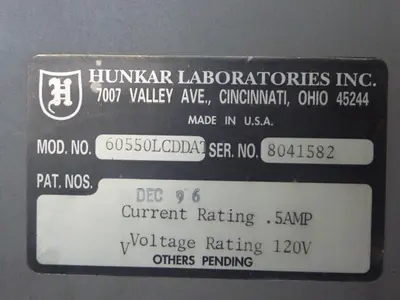 USED HUNKAR LABS 60550LCDDAT