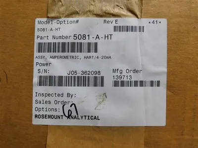 USED ROSEMOUNT ANALYTICAL 5081-A-HT