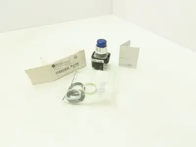 Allen Bradley 800T-PB16B Illuminated Push Button Momentary Blue 120VAC 30mm
