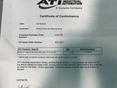 New | in-Stock ATI 9105TIFOMEGA160IP651565 Transducers Ohio US | HGR 24 #1314241