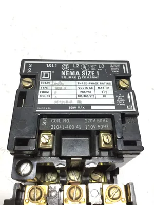 Square D 8536 Three Phase Magnetic Motor Starter 7-1/2HP