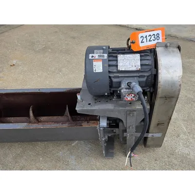 Used 9" Dia. X 18'-9"L Industrial Screw Auger Conveyor Carbon Steel 3HP