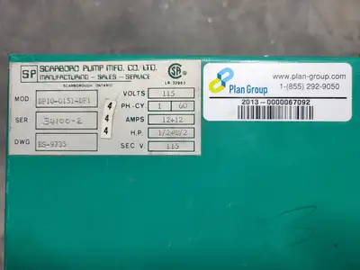 USED SCARBORO PUMP MFG. DP10-0151-DF1