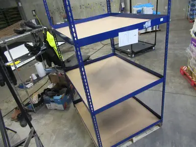 Adjustable Blue Metal Frame Built to Fit Onto Pallets - Perfect for Projects