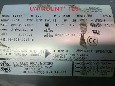 Used U.S. ELECTRICAL MOTORS E186A Motors (misc) Ohio US | HGR 24 #1486738