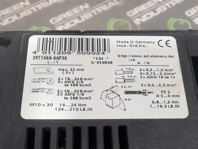 Siemens 3RT1466-6AP36 SIRIUS Electrical Contactor 400A 60-150HP 220-240V Used