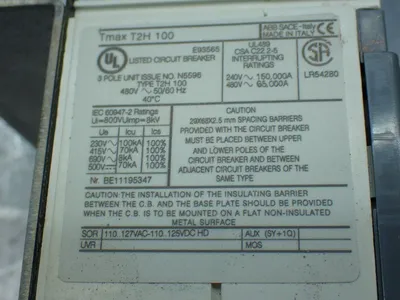 Used ABB TMAX T2H 100 Circuit Breakers Ohio US | HGR 24 #879654