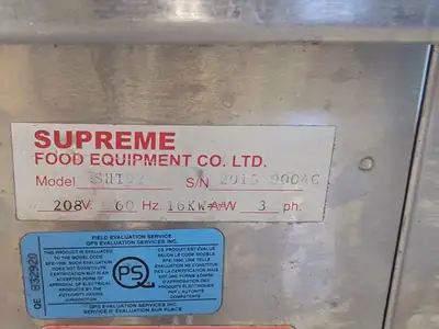 USED 2015 SUPREME FOOD EQUIPMENT SHT92