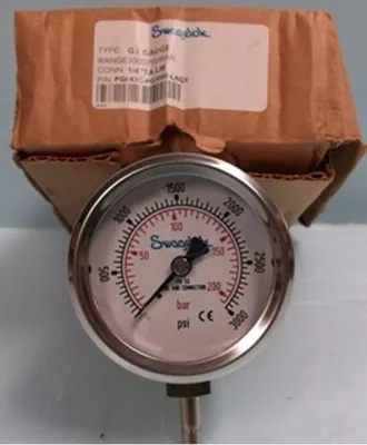 QTY. 1. SWAGELOK TYPE: G.I. GAUGE RANGE: 3000 PSI/...