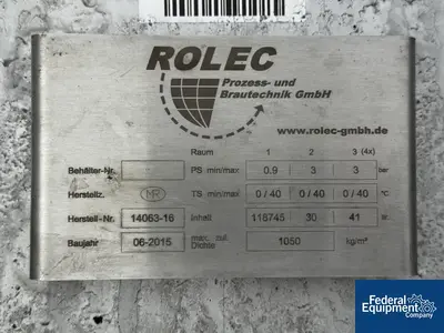 USED M Roth GmbH & Co 31,372 Gal M Roth GmbH Storage Tank, 304 S/S