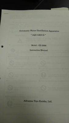 Advantec GS-2000 Automatic Water Distillation Apparatus
