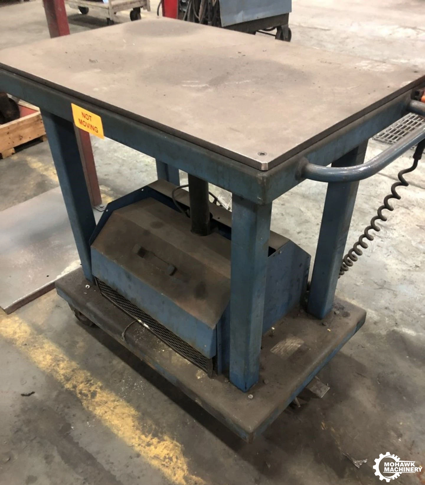 2000 LB WESCO "PLT-20-24-36" BATTERY POWERED PORTABLE ELEVATING DIE-CART LIFT-TABLE w/36” X 24” TABLE - PENDANT CONTROL