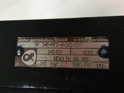 USED ALPHA GETRIEBEBAU SP 140-MF1-4-141-000