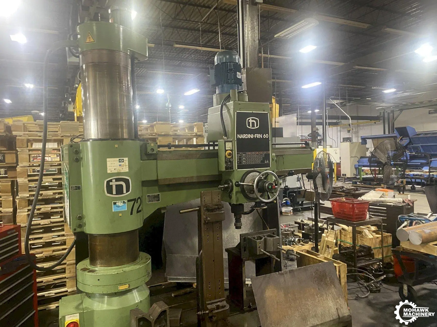 5'15" NARDINI "FRN-60" RADIAL DRILL w/TAPPING & THREADING - PLAIN BASE - 10 HP SPINDLE - COOLANT IN BASE