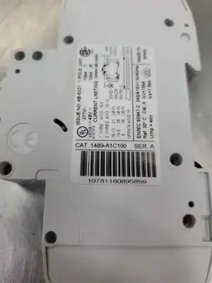 USED Allen-Bradley 1489-A1C100 Mini Breaker, 1Pole, 10A