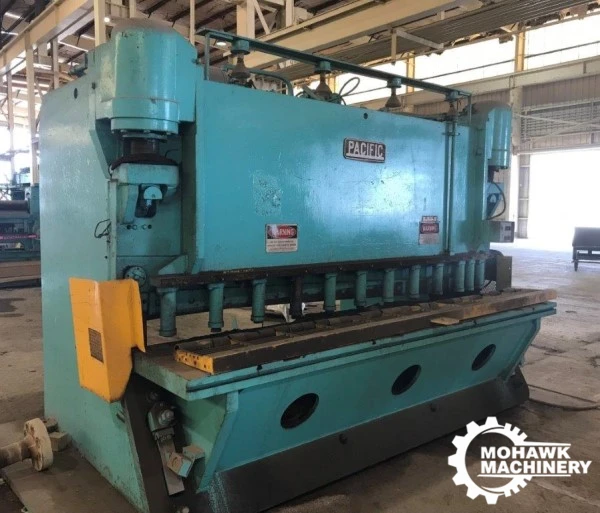 10' X 3/4” PACIFIC “600G10” HYDRAULIC POWER SQUARING SHEAR w/18” THROAT - FRONT OPERATED POWER BACK GAUGE - FLOOR STANDING DESIGN