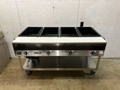 Used Vollrath Used 61" Vollrath Servewell 4 well Stainless Steel Steam Table 120V 2800W - TH1 Steam Tables (Food) Illinois US | Falcon Restaurant Supply #1374928