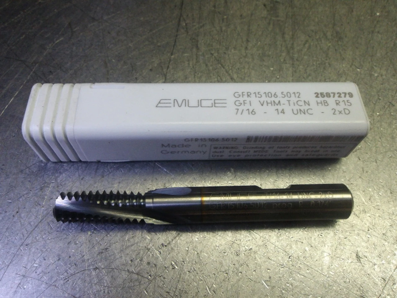 Emuge 7/16-14 UNC 3 Flute Carbide Thread Mill 3/8" Shank GFR15106.5012 (LOC2019A)