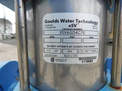 USED GOULDS WATER TECHNOLOGY 3 SV6GD4C70