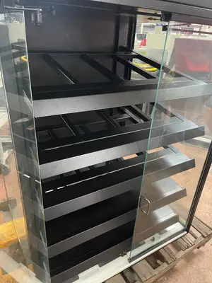 Used Royston Glass Used 38"x52" Royston Glass 2 Door lighted Display Case Merchandiser Cabinet with 5 Shelves 120V Food Displays Illinois US | Falcon Restaurant Supply #1375814