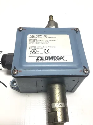 Omega PSW-152 General Purpose Industrial Pressure Switch 0-25PSID 0-172.4kPa