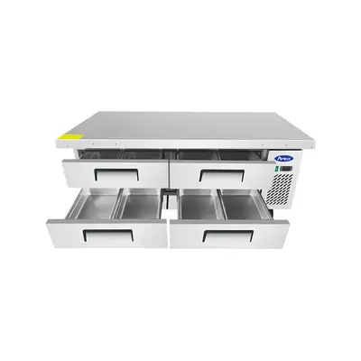 New | in-Stock Atosa New Atosa MGF8453GR 72" Refrigerated (4) Drawer Chef Base Chef Bases Illinois US | Falcon Restaurant Supply #1375328