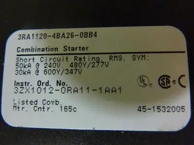 USED SIEMENS 3RA1120-4BA26-0BB4