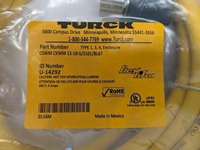 NEW TURCK FLEXLIFE DOUBLE-ENDED CORDSET U-14292