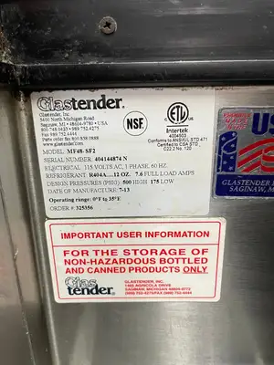 Used Glastender Used Glastender MF48-SF2 48" Underbar Stainless Steel Glass Froster, 252 Mugs Capacity 120V Underbar Equipment Illinois US | Falcon Restaurant Supply #1376213