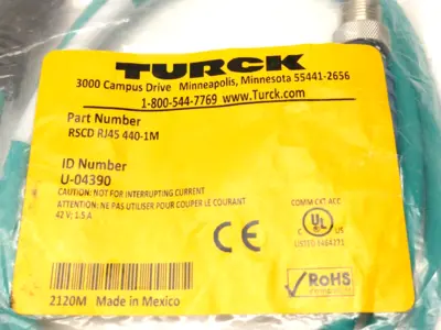 New | in-Stock Turck RSCD RJ45 440-1M PLC Ethernet Equipment Michigan US | Maverick Industrial Sales #1463811