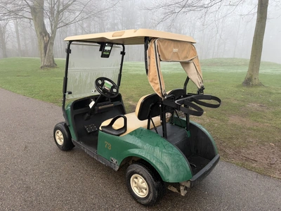 (1) 2019 E-Z-Go EFI golf cart with a Kawasaki gas engine, model 657061G01, includes canopy, fold-dow...