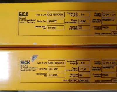 SICK C40E-1601CA010/ C40S-1601CA010 C4000 SAFETY CURTAIN SET. 5C-10