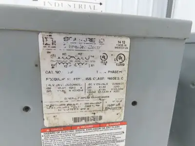 Square D 2S1F Stepdown Power Transformer 2KVA 1Ph HV 240/480 LV 120/240 Lot of 3