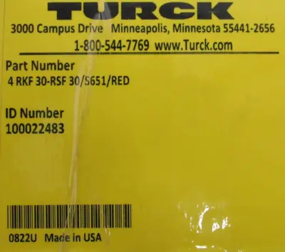 NEW TURCK 4RKF30-RSF30/S651/RED JUNCTION BOX 4RKF30RSF30S651RED 100022483