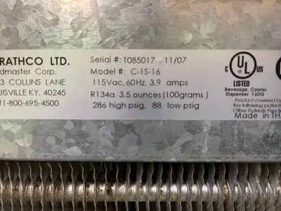 Used Crathco Used Crathco G-Cool C-1S-16 Single 5 Gallon Premix Cold Beverage Bubbler Dispenser Beverage Dispensers Illinois US | Falcon Restaurant Supply #1376041
