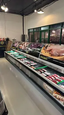 24" meat case with display - glass curved display