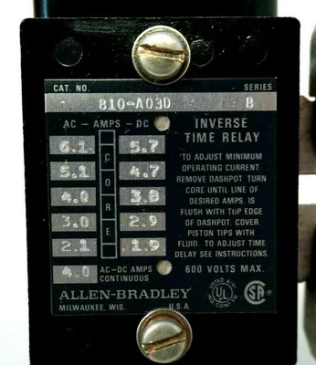 NEW ALLEN BRADLEY 810-A03D MAGNETIC OVERLOAD RELAY SER.B 810A03D