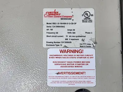 Used BENSHAW RB2-1-S-100-600-S-12-CB-OP Switchgears British Columbia CA | Lenmark #1427039