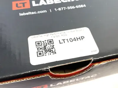 USED LABELTAC PRO MODEL HIGH PERF. 10 YEAR VINYL LABEL 1" X 150' /ROLL, RED