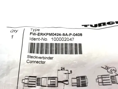 NEW TURCK FIELD WIREABLE CONNECTOR FEMALE STRAIGHT 100002047