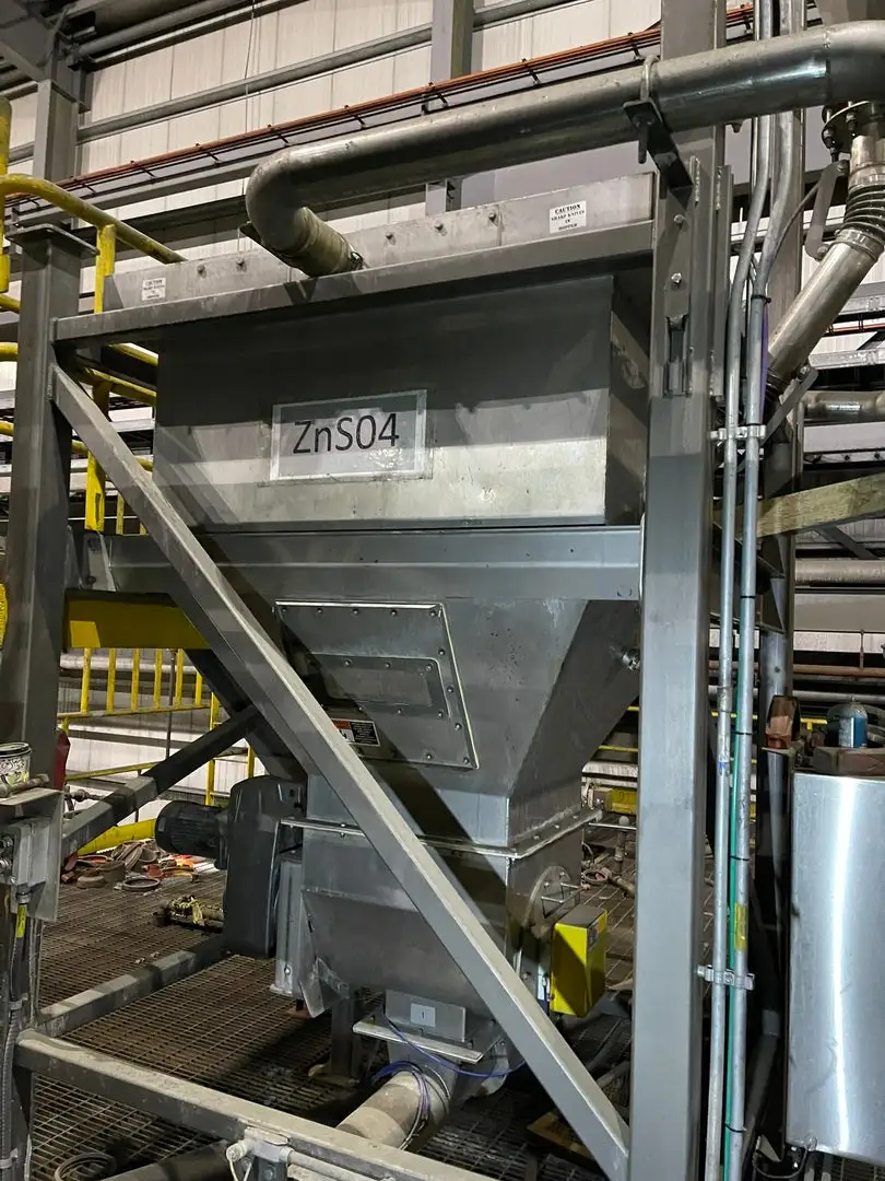 Stainless Steel Bulk Super Sack Bag Unloader w/ Dust Collector & Push Control