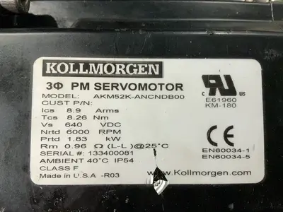 Used KOLLMORGEN AKM52KANCNDB00 Motors (misc) Ohio US | HGR 24 #1329468