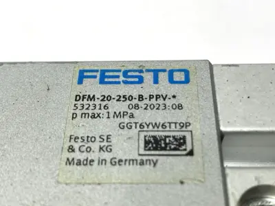 New | in-Stock Festo Guided Drive Cylinder 20mm bore 250mm Stroke 532316 Pneumatic Cylinders Michigan US | Maverick Industrial Sales #1400970
