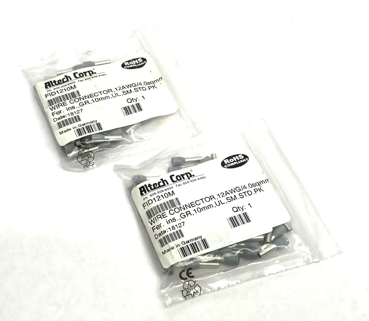 New | in-Stock Altech Insulated Crimp Ferrule 12AWG/4.0sqmm 50-PACK, LOT OF 2 Electrical Fittings Michigan US | Maverick Industrial Sales #1390695
