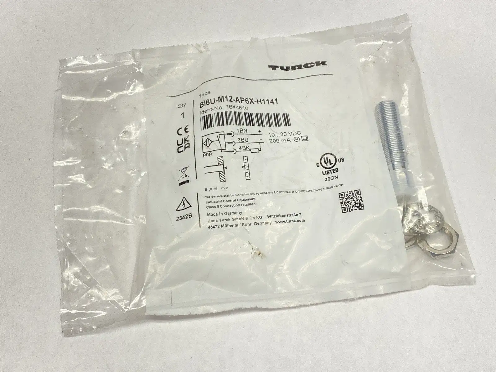 NEW TURCK INDUCTIVE PROXIMITY SENSOR 10-30VDC 1644810